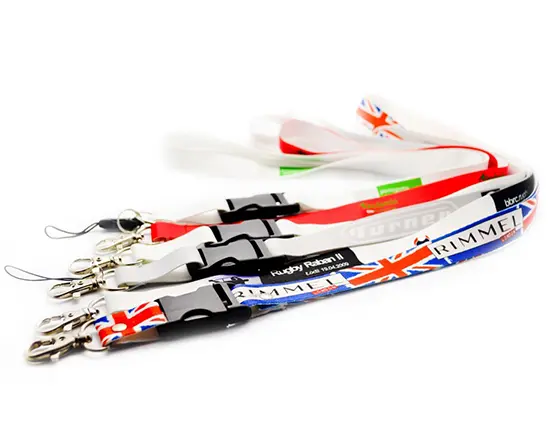 Reflective safety lanyard with custom text print