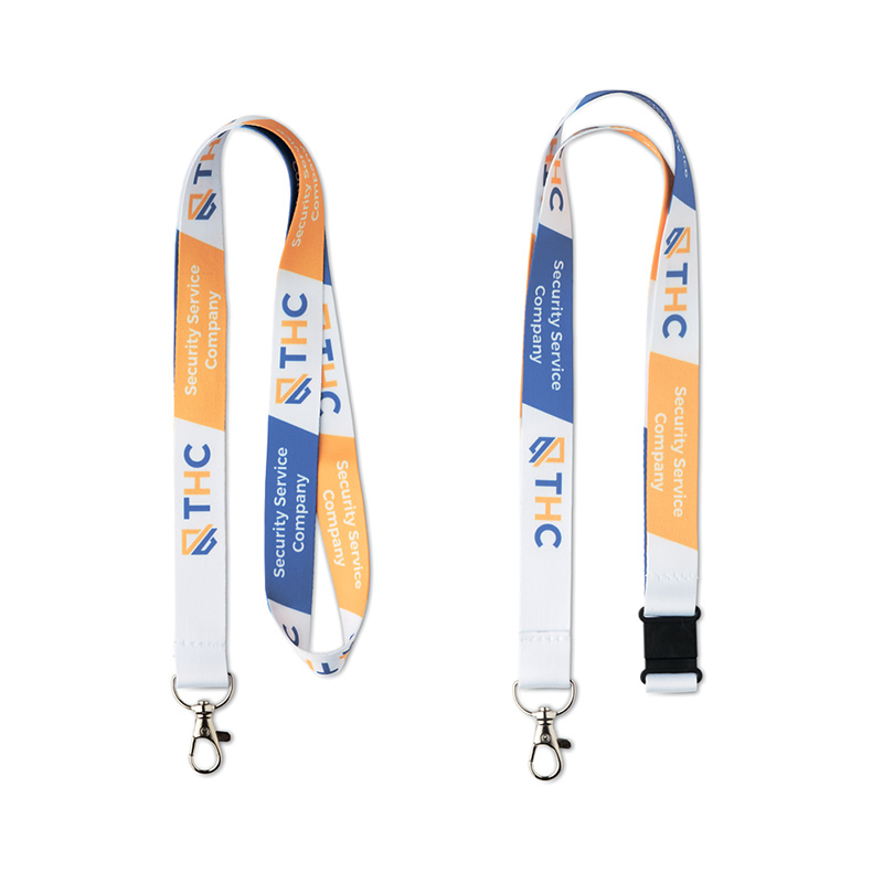 Custom sublimation lanyards with two-sided full-color security company print