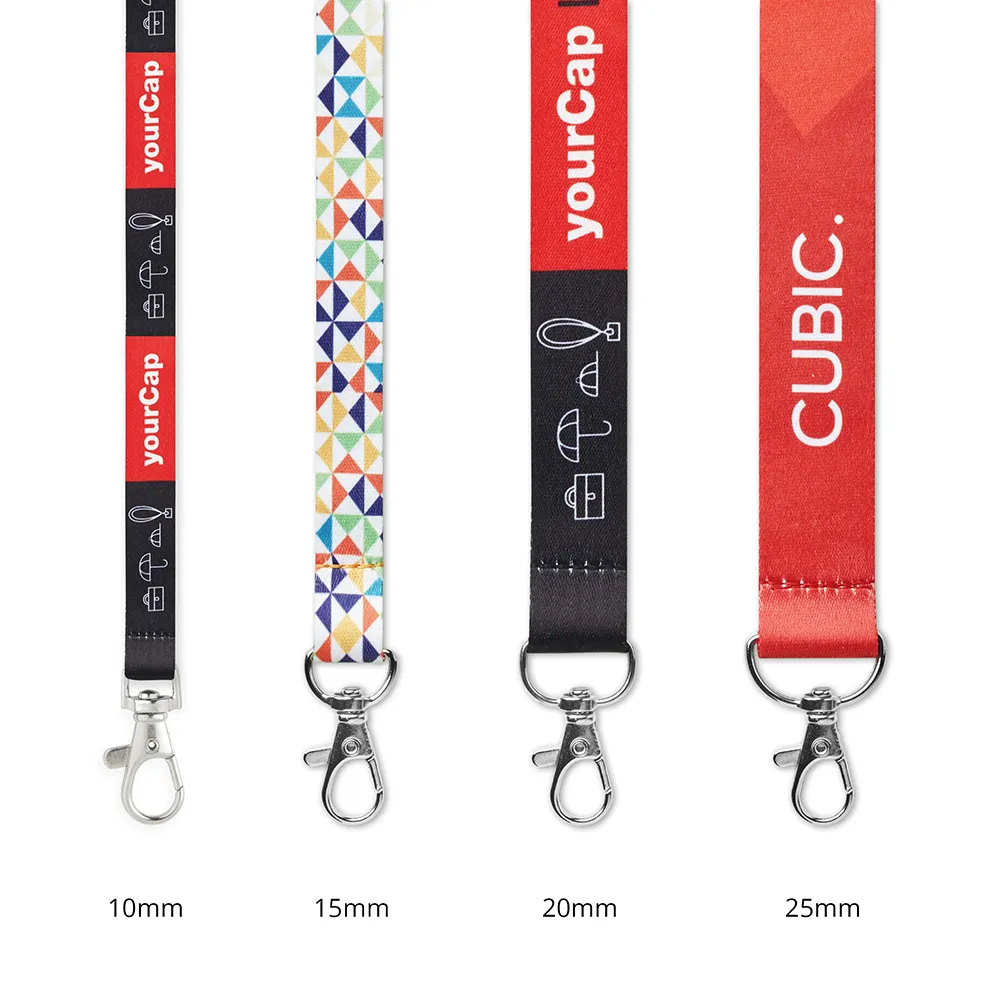 Custom made lanyards in 10mm, 15mm, 20mm and 25mm widths
